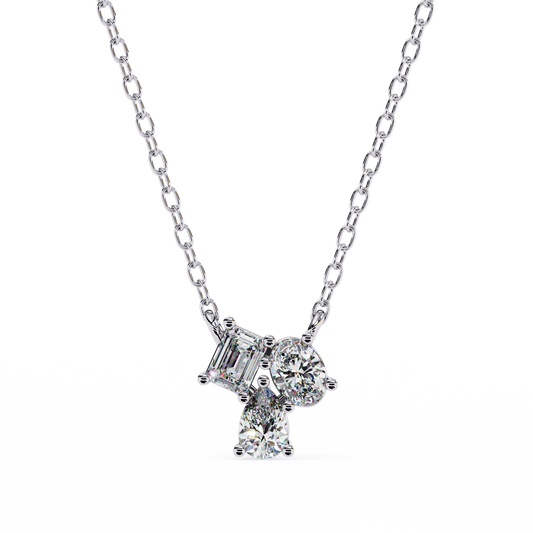 Modern Mix Diamonds Pendant White