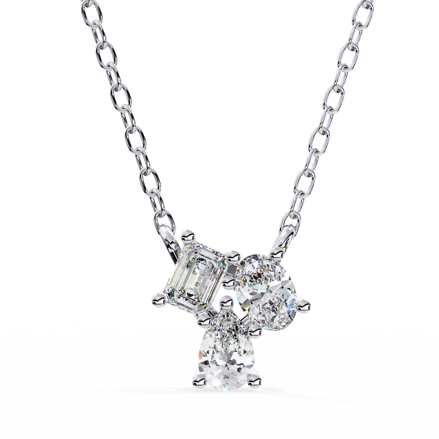 Modern Mix Diamonds Pendant White