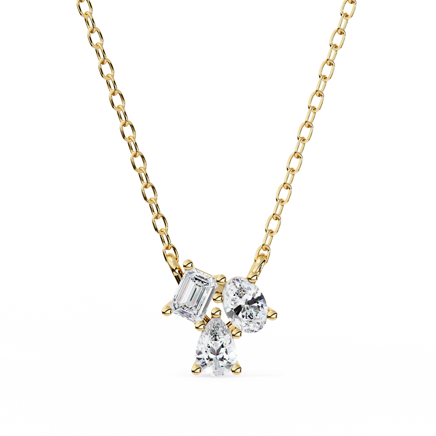 Modern Mix Diamonds Pendant Yellow