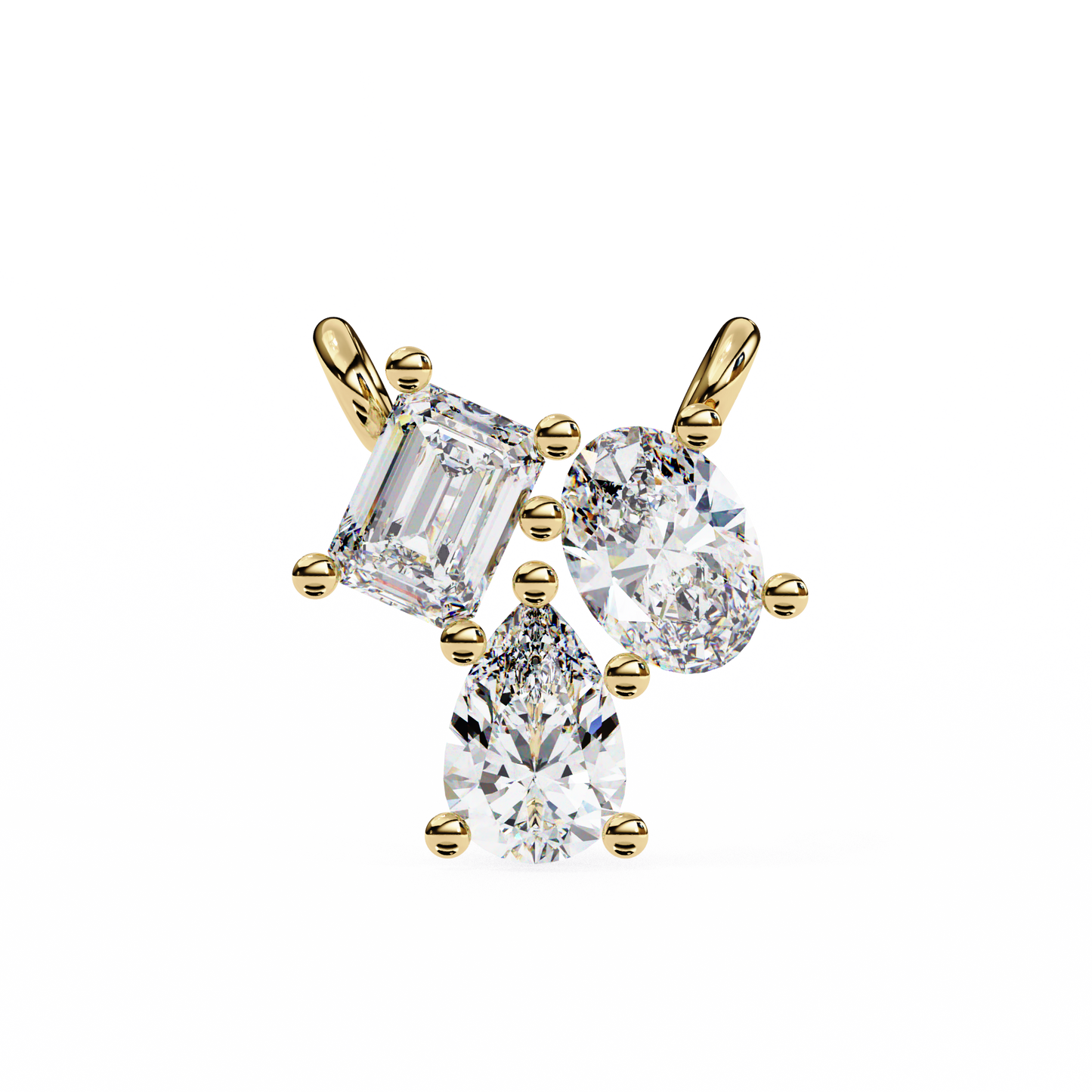 Modern Mix Diamonds Pendant Yellow