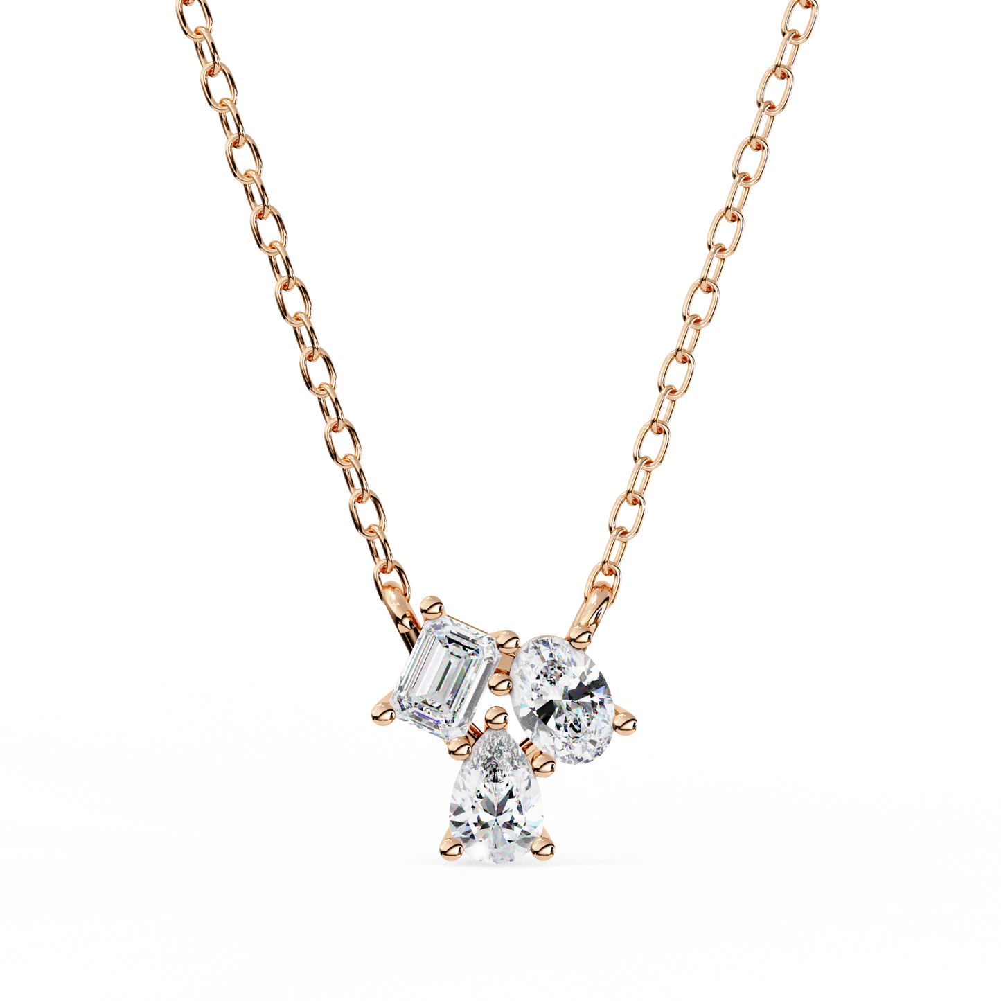 Modern Mix Diamonds Pendant Rose