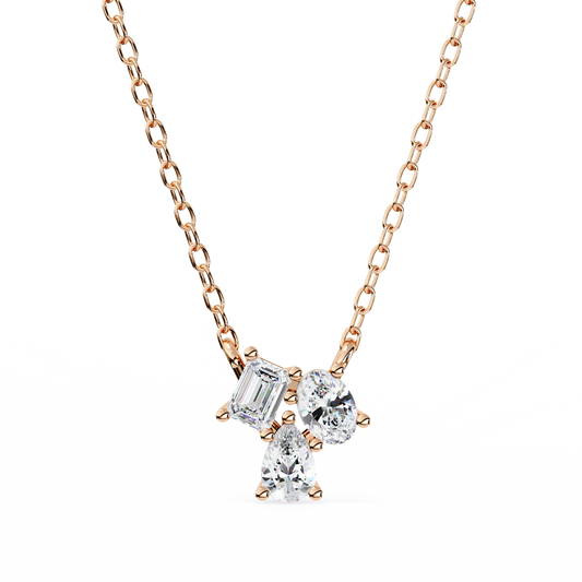 Modern Mix Diamonds Pendant Rose