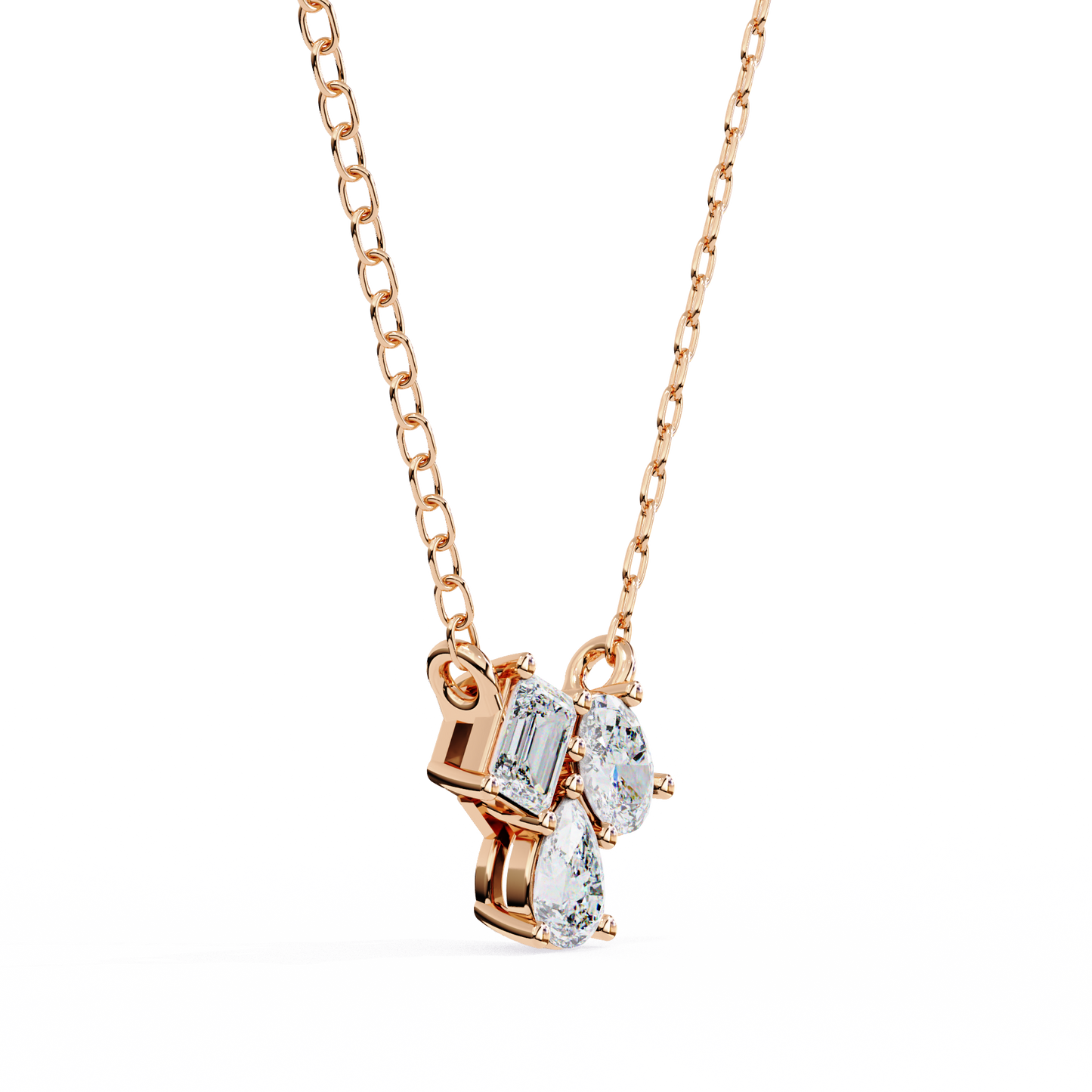 Modern Mix Diamonds Pendant Rose