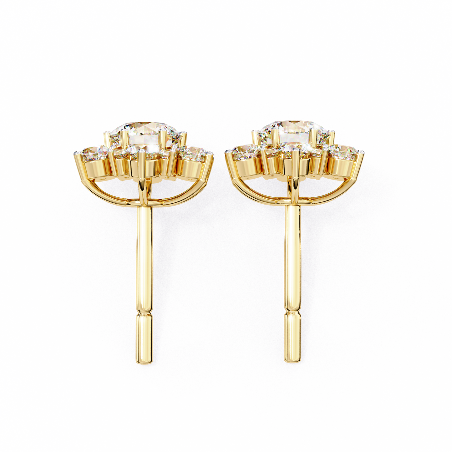 Halo Round Earring Yellow