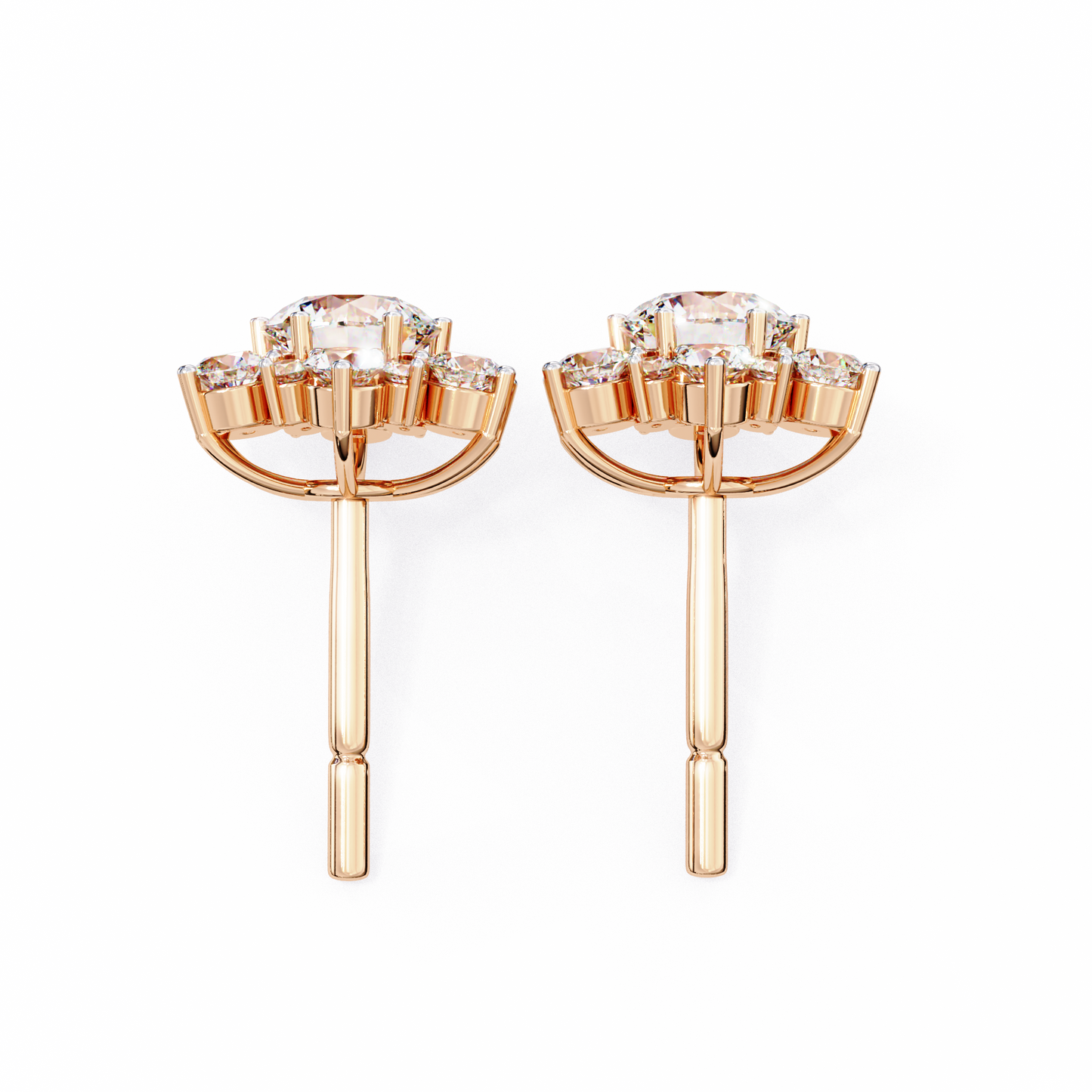 Halo Round Earring Rose