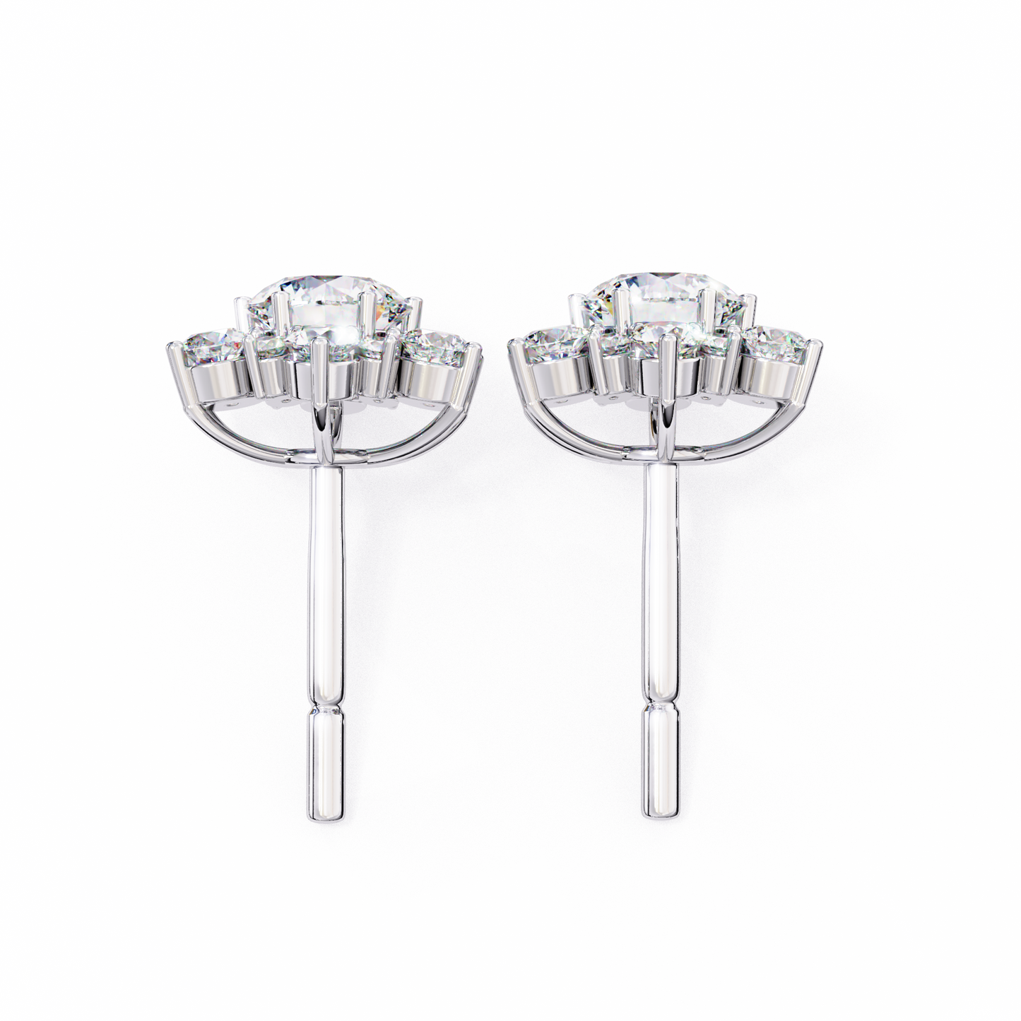 Halo Round Earring White