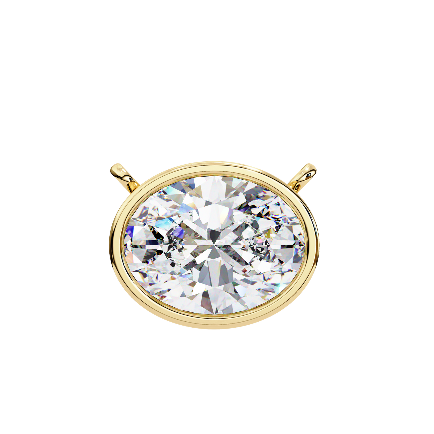 Oval Halo Solitaire Pendent Yellow