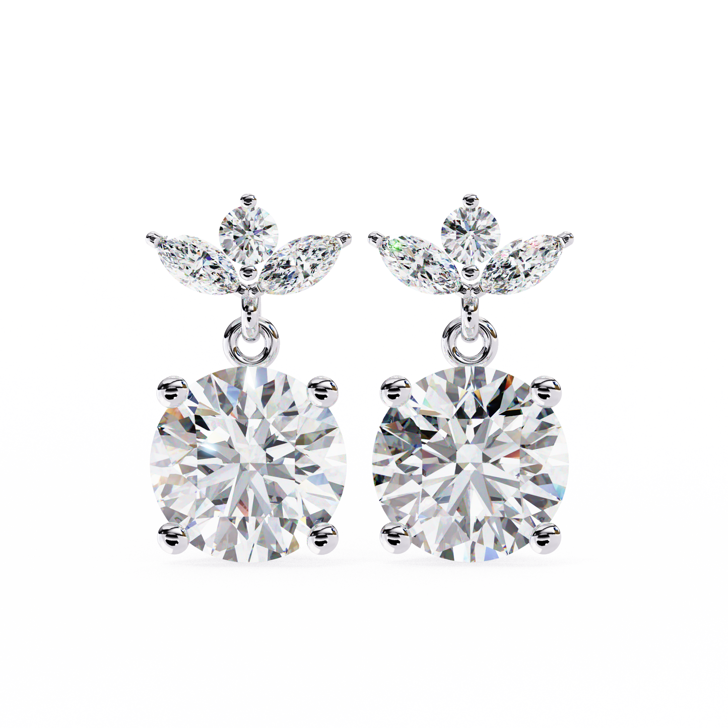 Classy Diamond Danglers Earring White