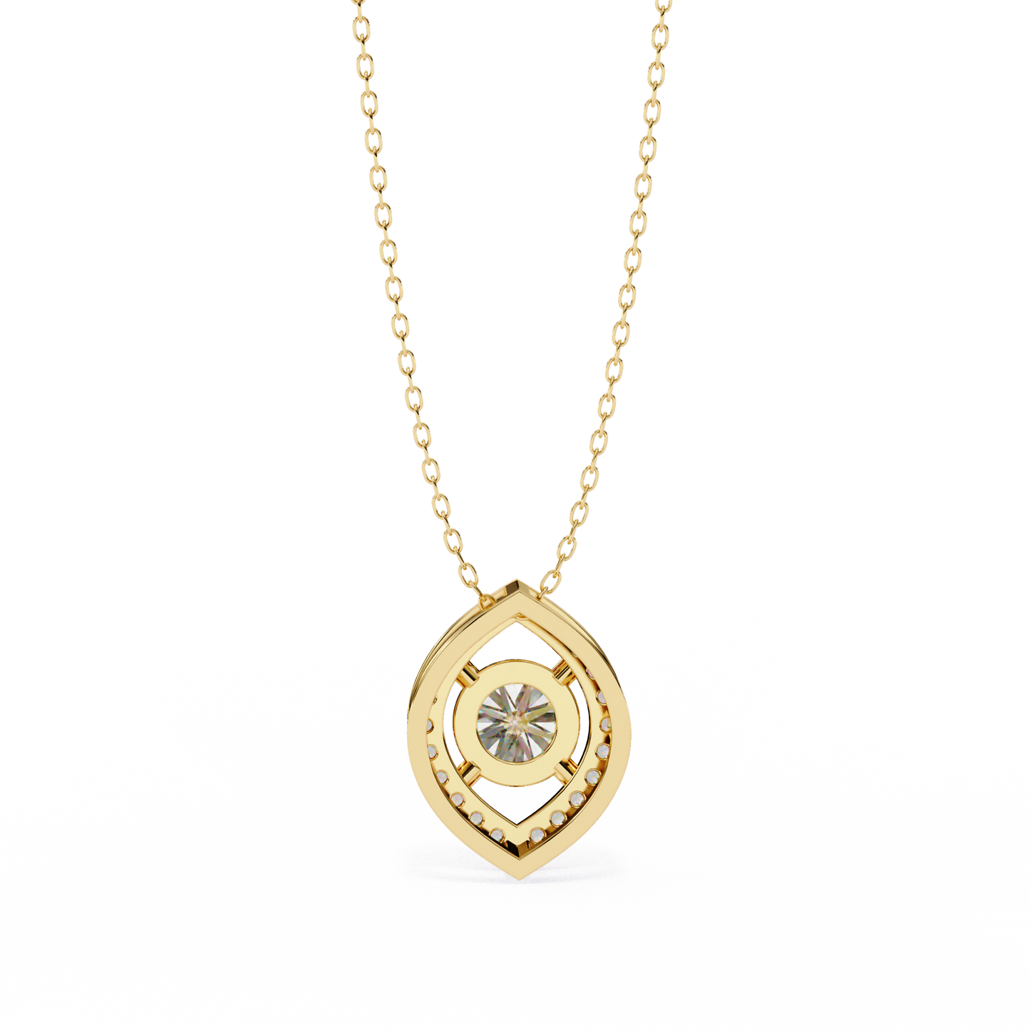 Halo of Elegance Round Pendant Yellow