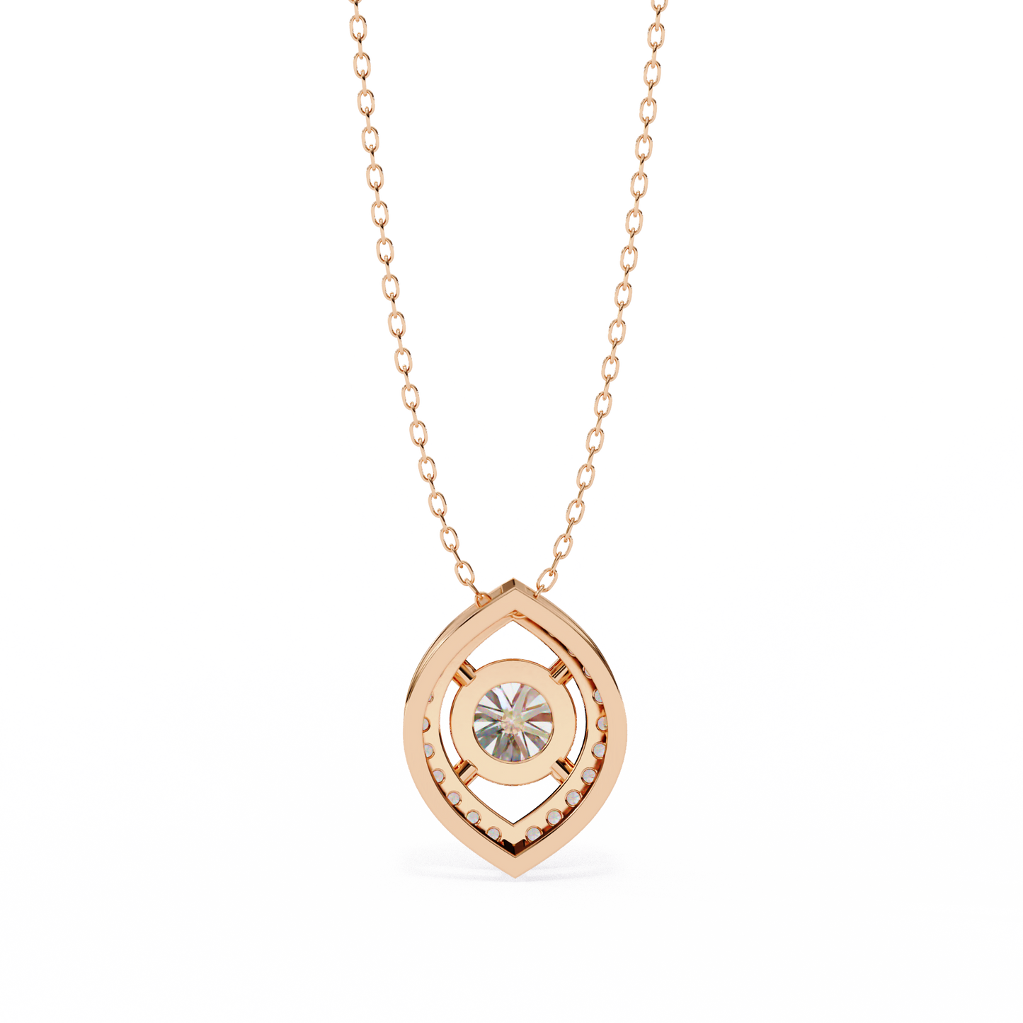 Halo of Elegance Round Pendant Rose