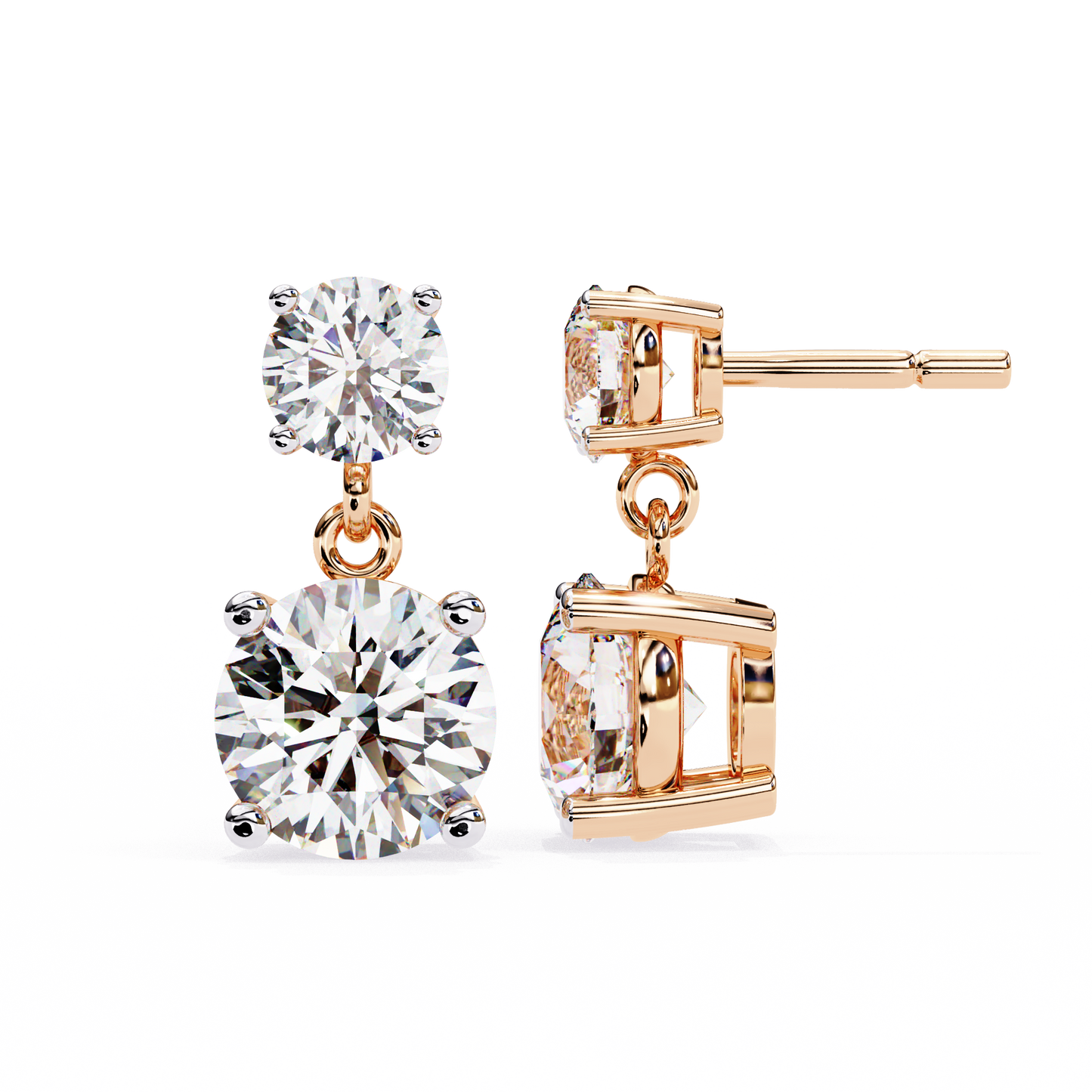 Spring Love Diamond Drops Earring Rose