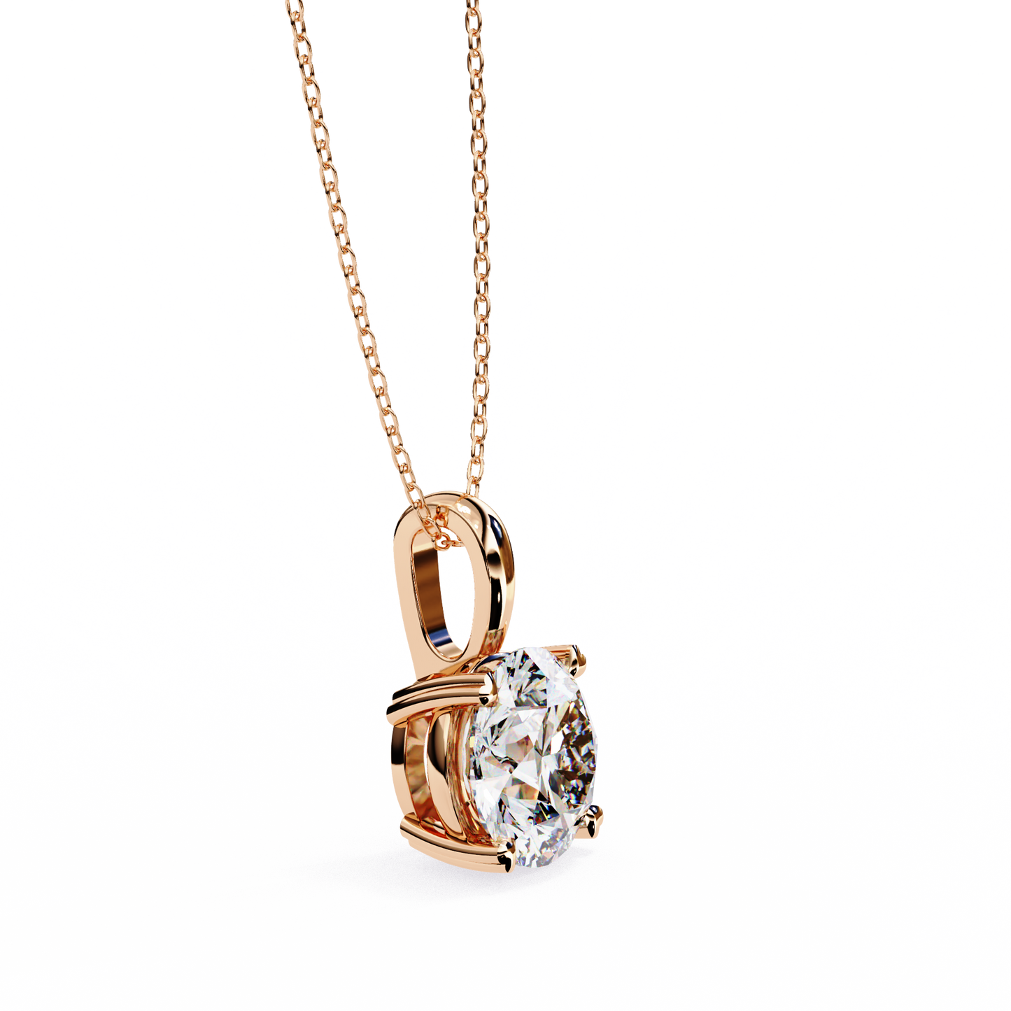 Round Solitaire Rose Pendant