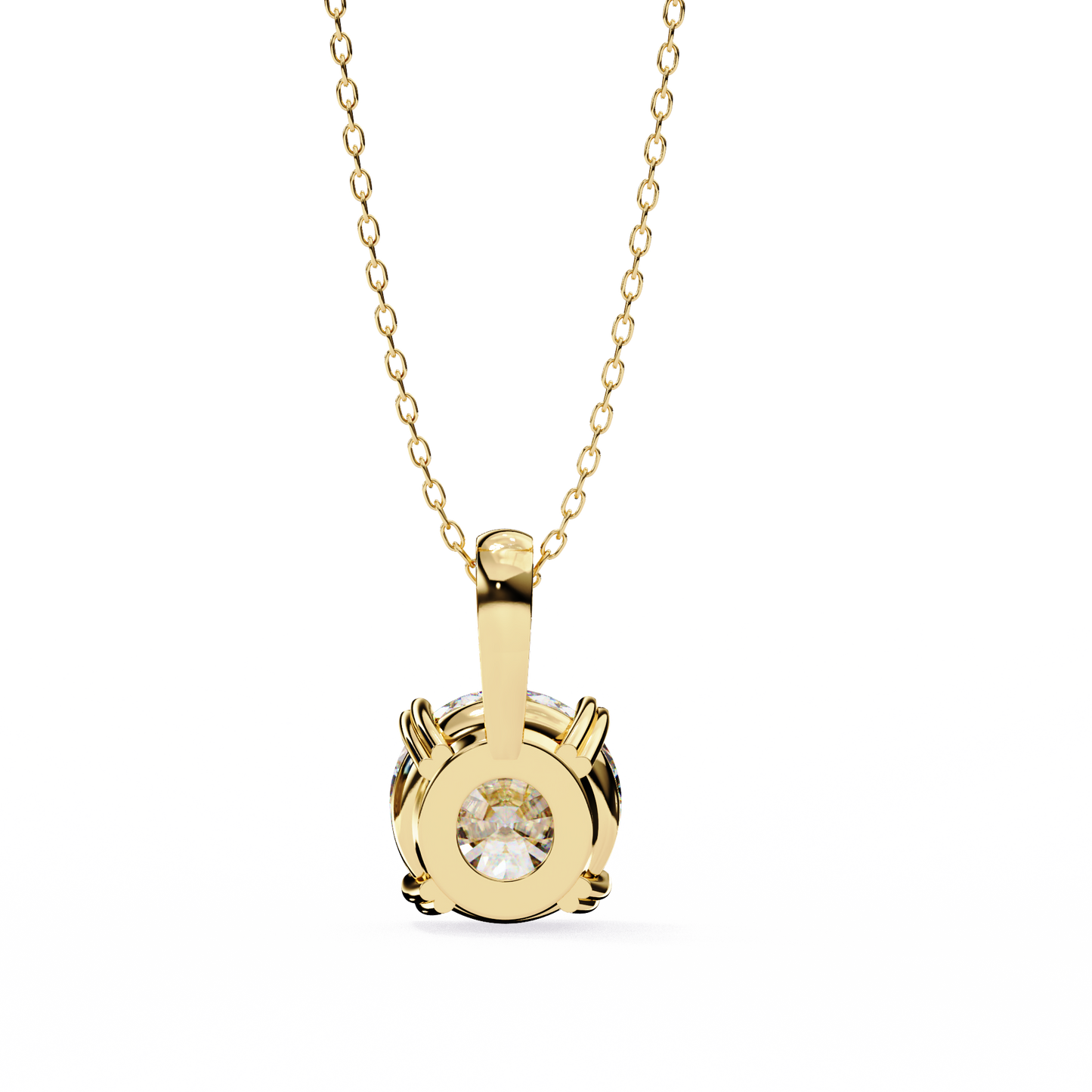 Round Solitaire Yellow Pendant