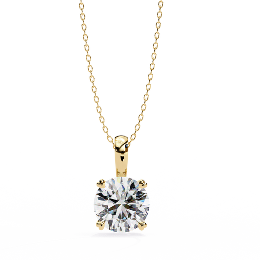 Round Solitaire Yellow Pendant