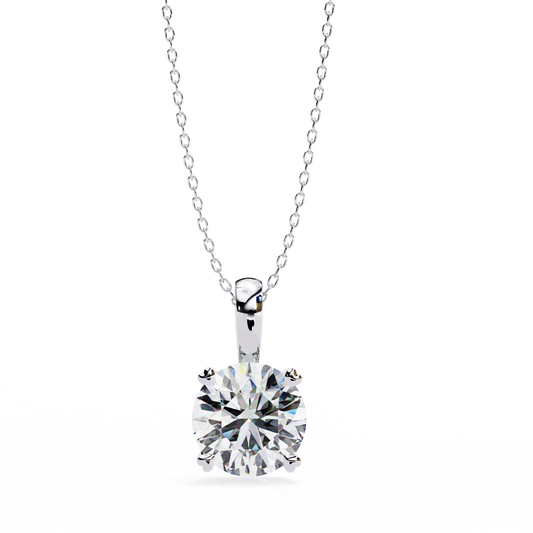 Round Solitaire White Pendant