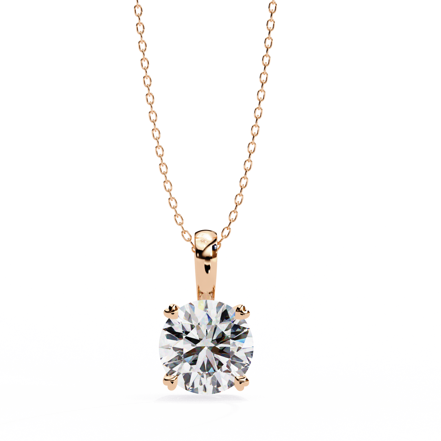 Round Solitaire Rose Pendant