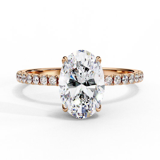 Oval Solitaire Ring Rose