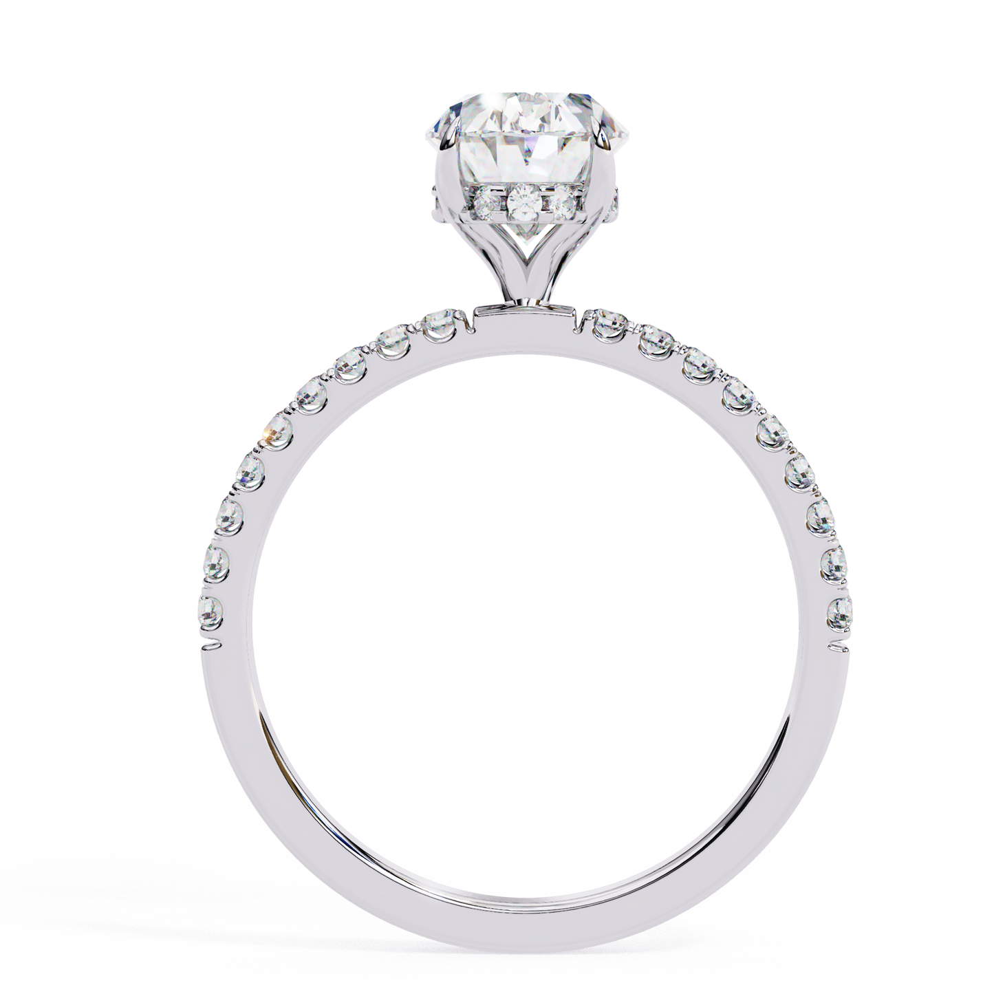 Oval Solitaire Ring White