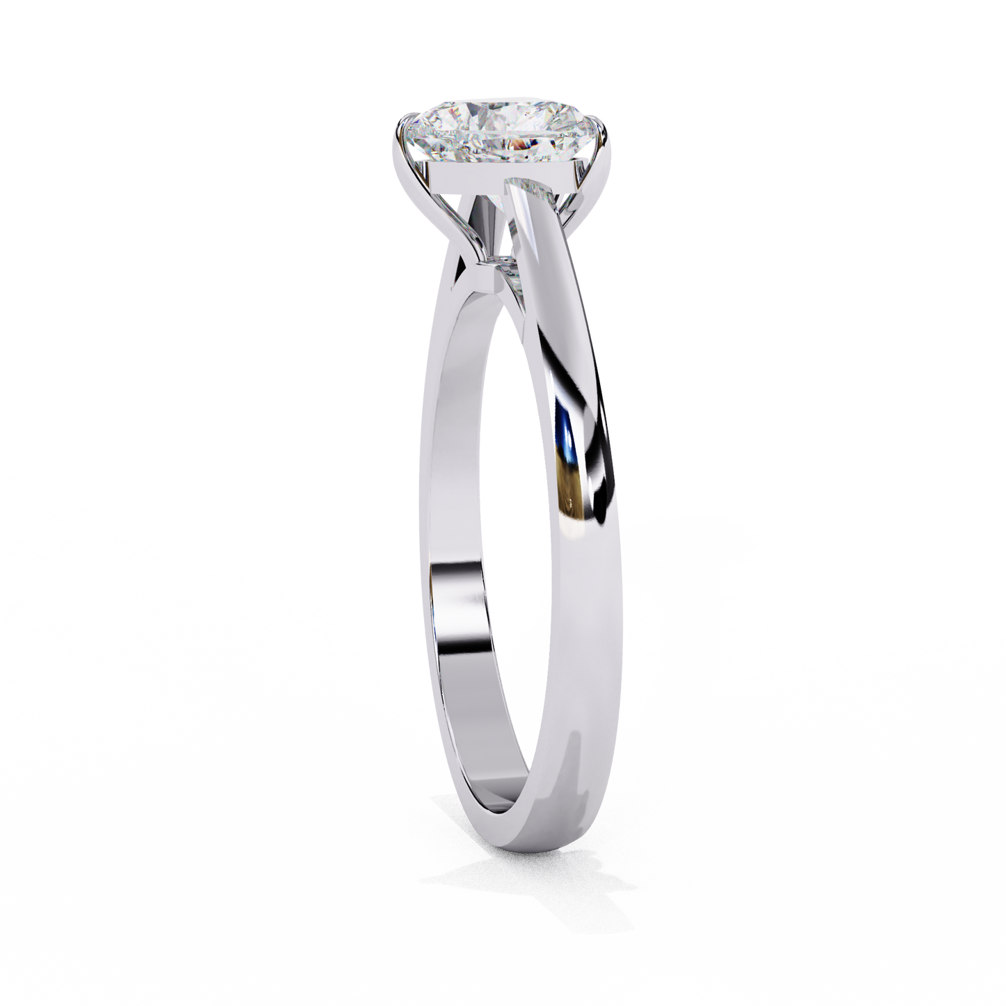 Heart Hidden Halo Ring White