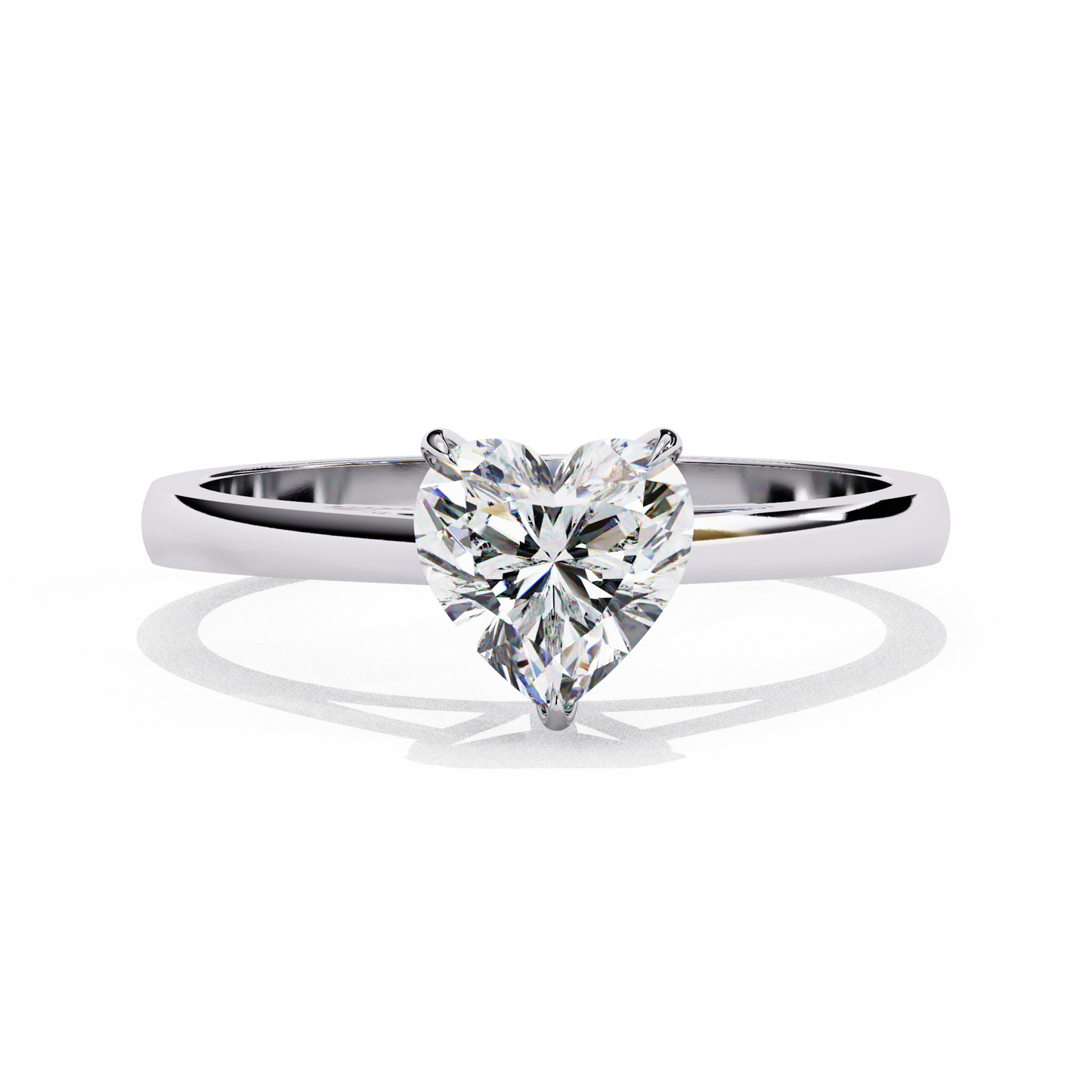 Heart Hidden Halo Ring White