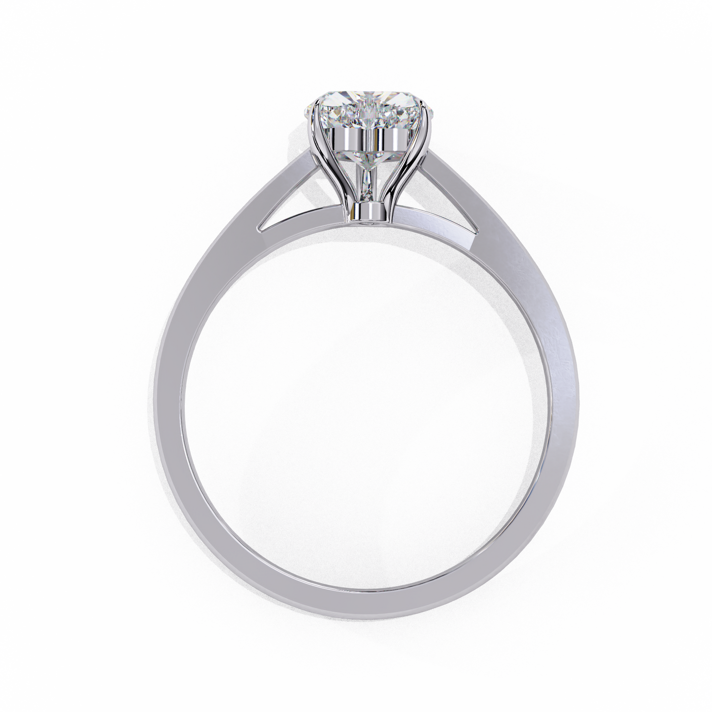 Heart Hidden Halo Ring White