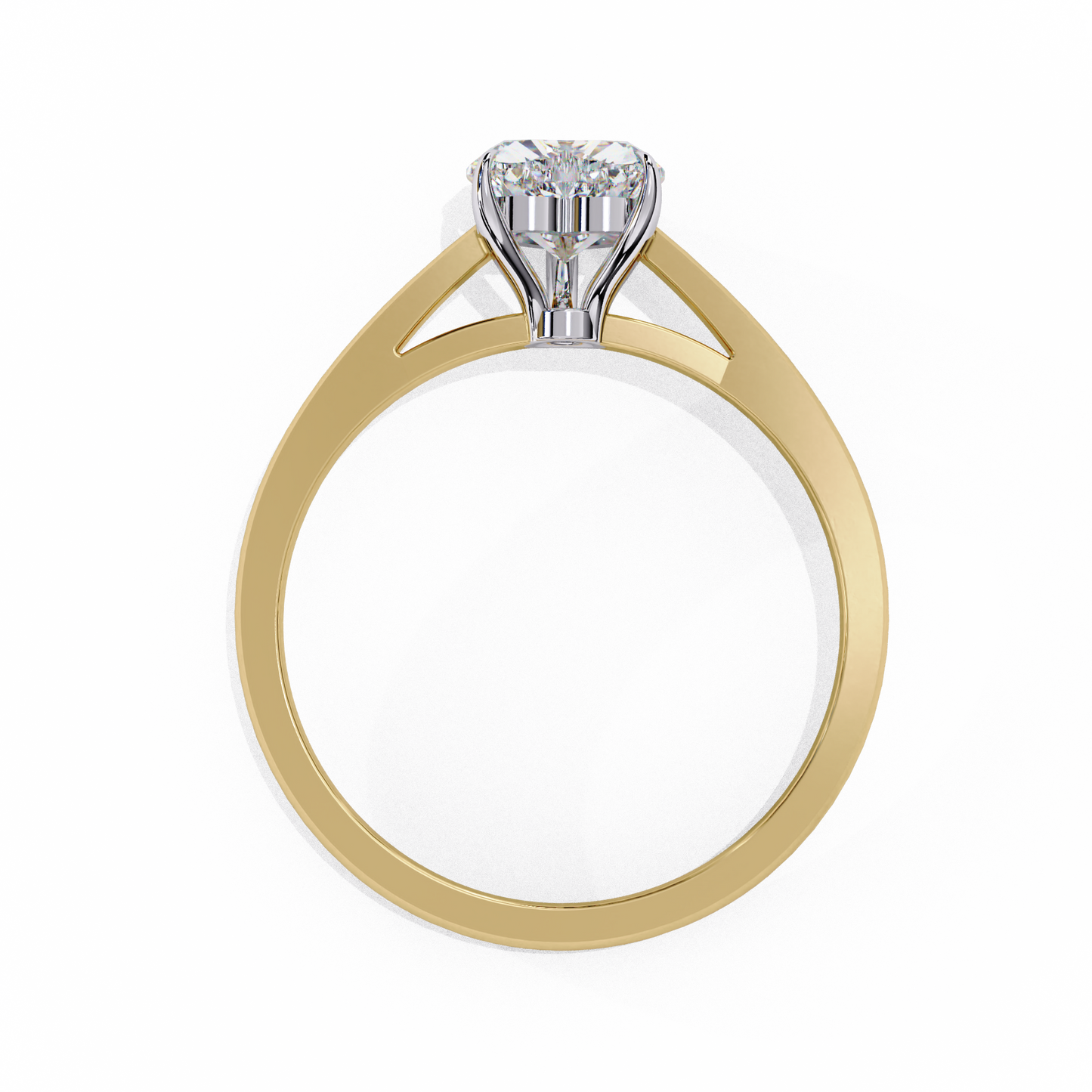 Heart Hidden Halo Ring Yellow