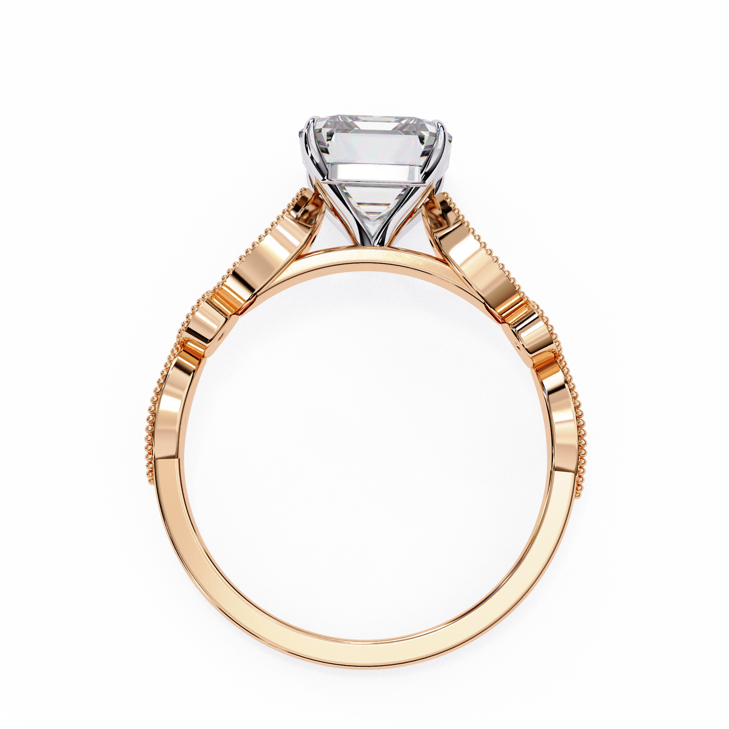 Radiant Engagement Band Ring Rose