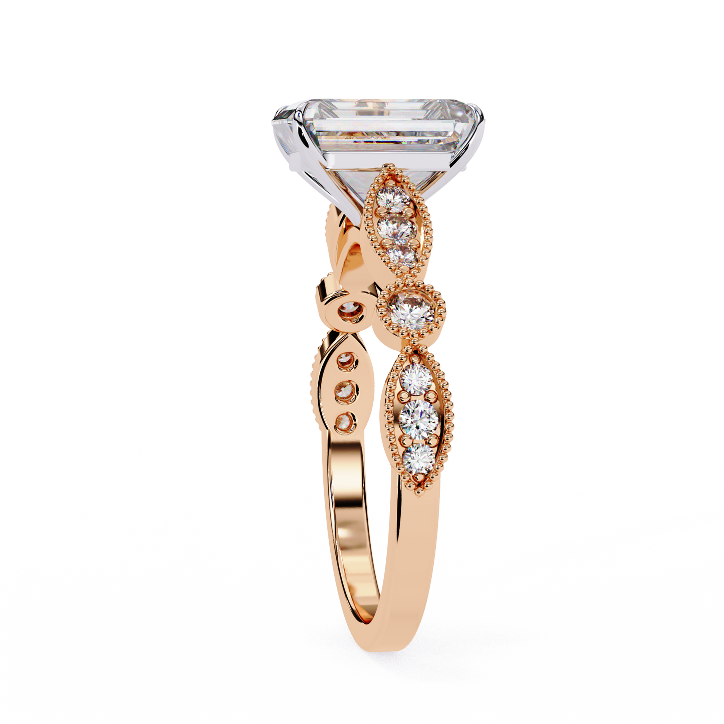 Radiant Engagement Band Ring Rose