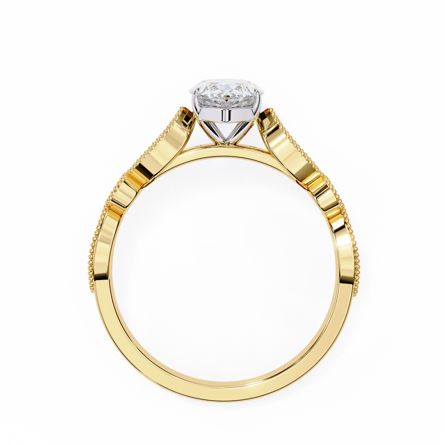 Marquise Engagement Band Ring Yellow