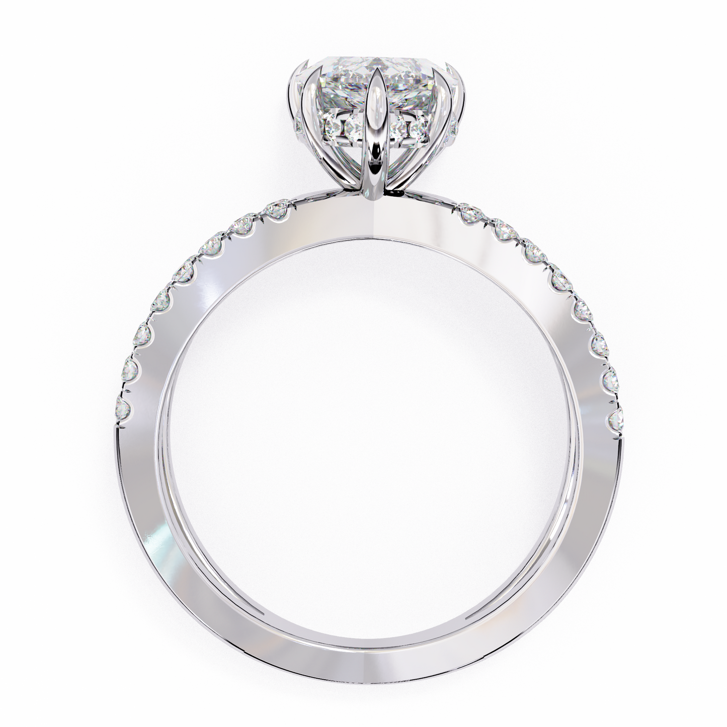 Pear Criss Cross Engagement Ring White