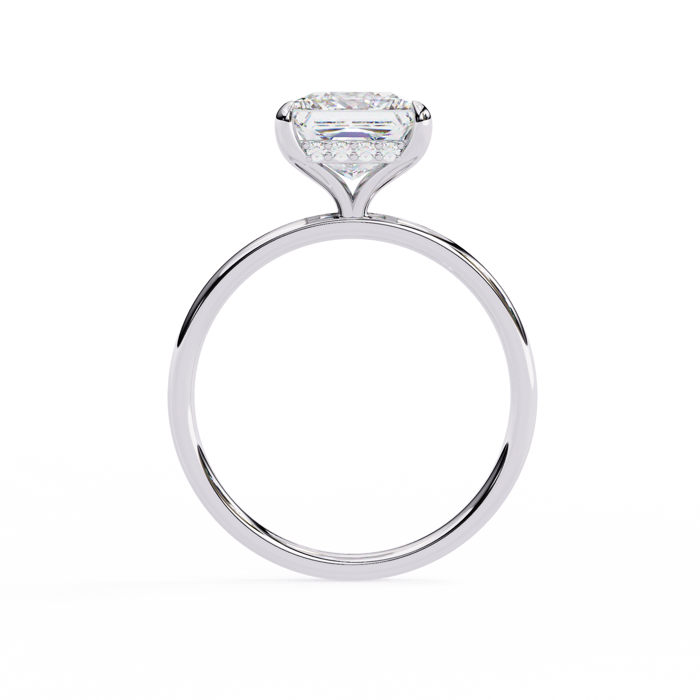 Princess Solitaire Ring White