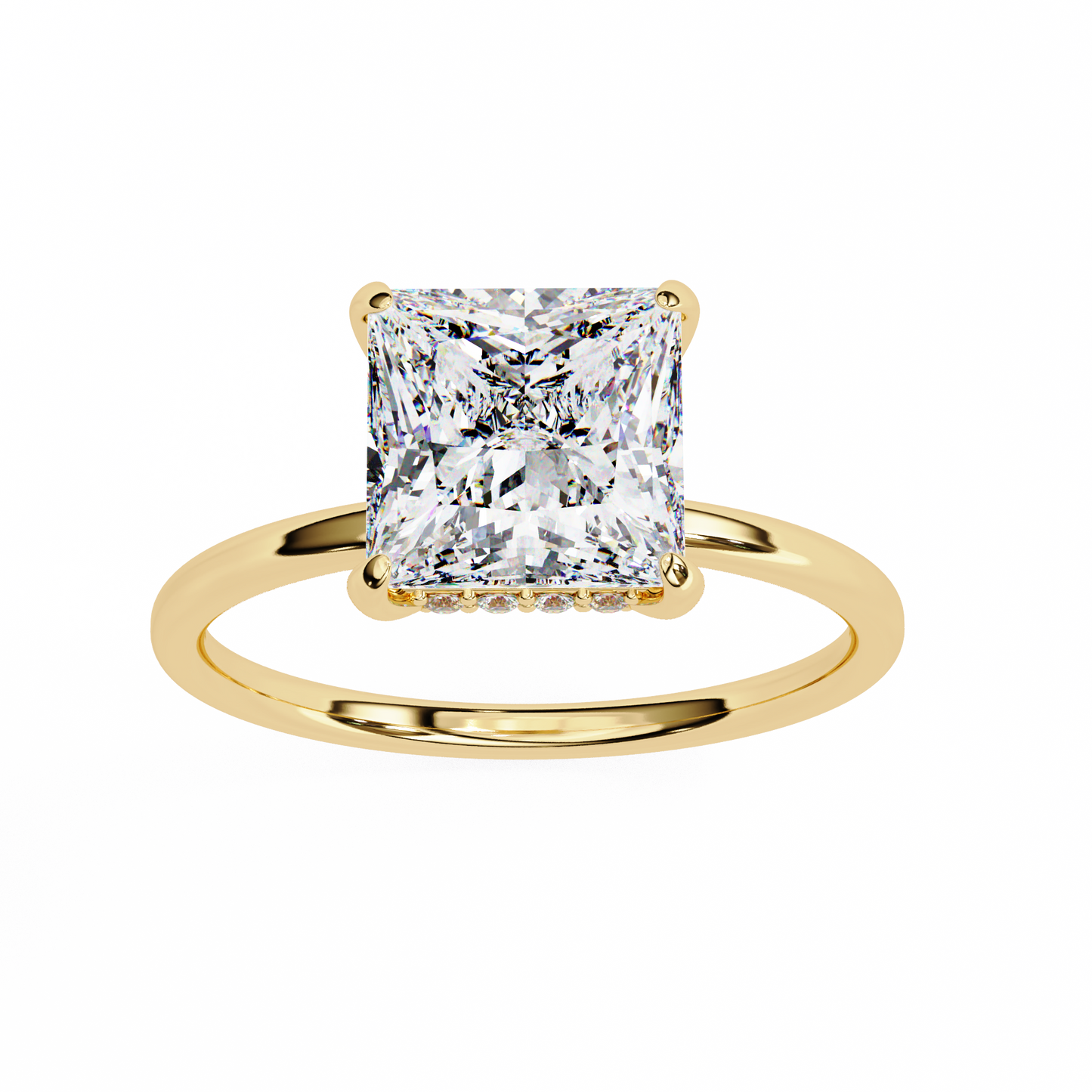 Princess Solitaire Ring Yellow