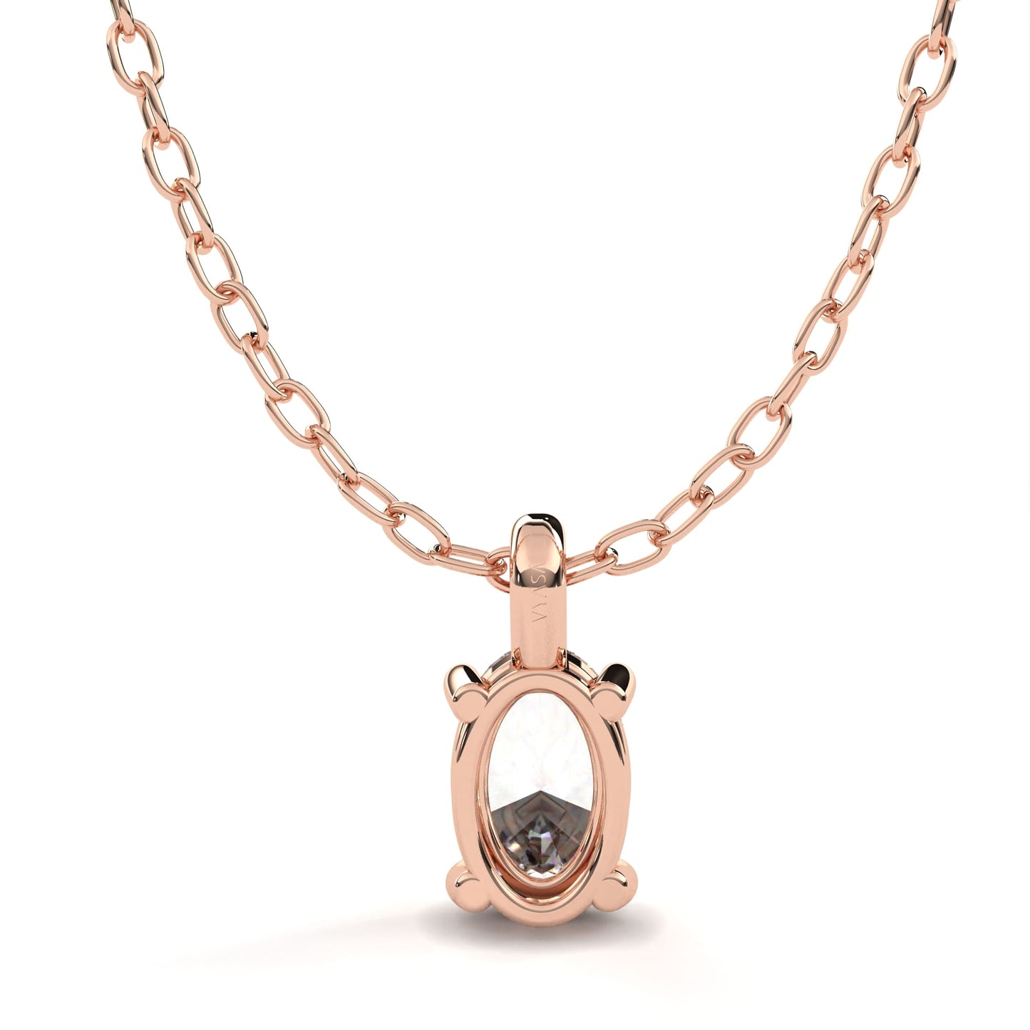 Oval Solitaire Pendent Rose