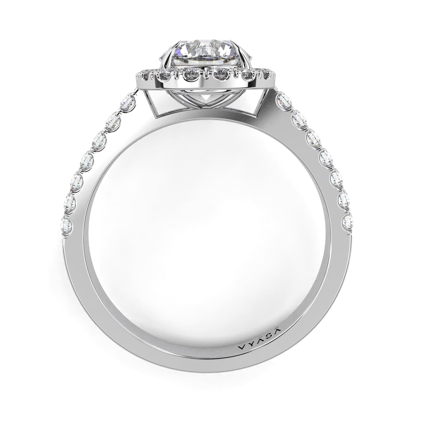 Round Halo Diamond Ring White