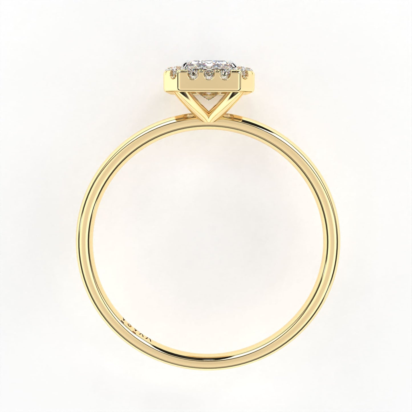 Radiant Halo Ring Yellow Gold