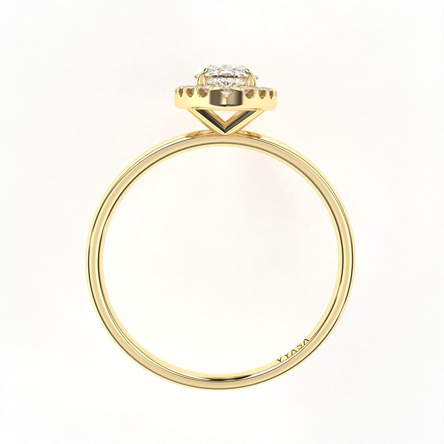 Marquise Halo Ring Yellow Gold