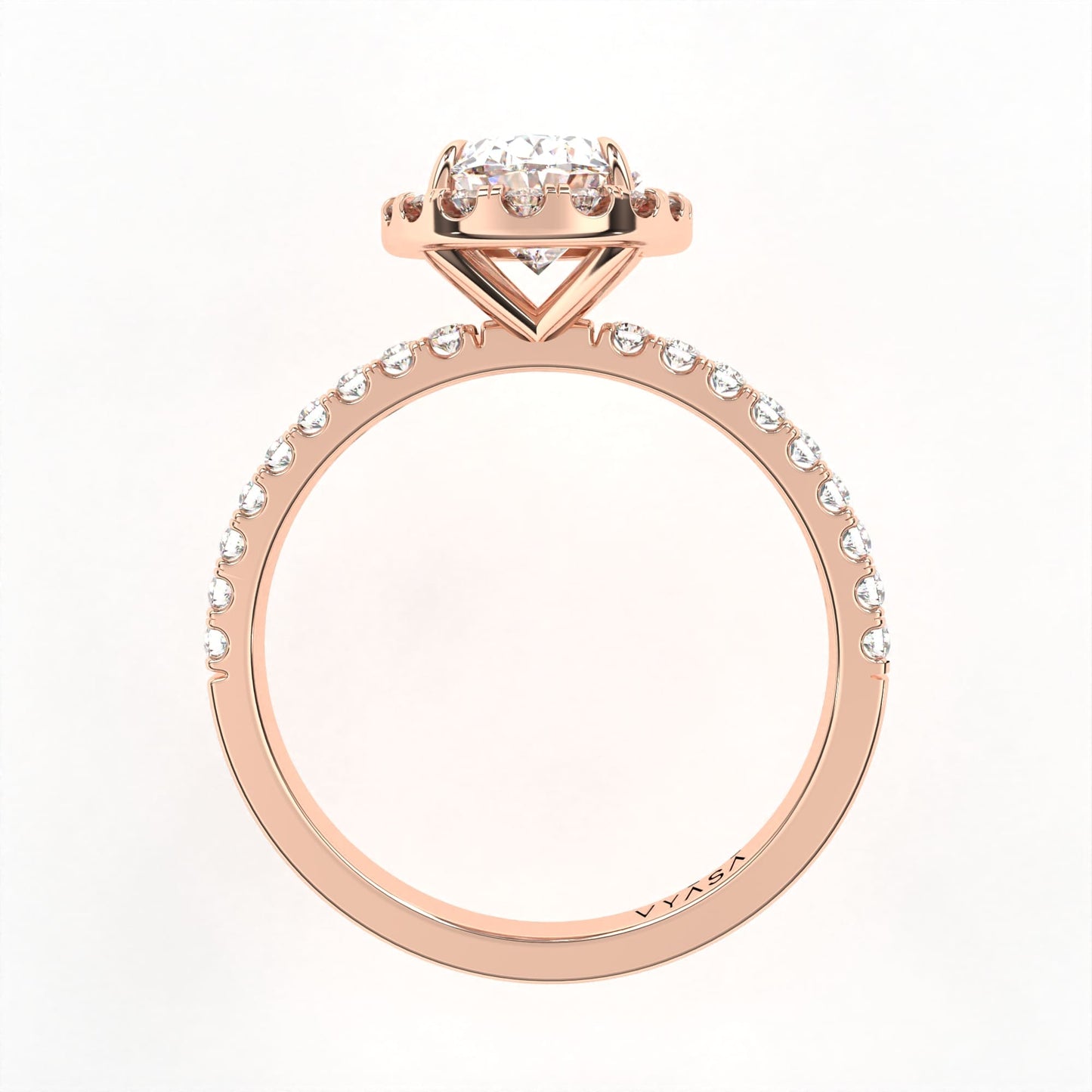 Oval Halo Ring Rose Gold