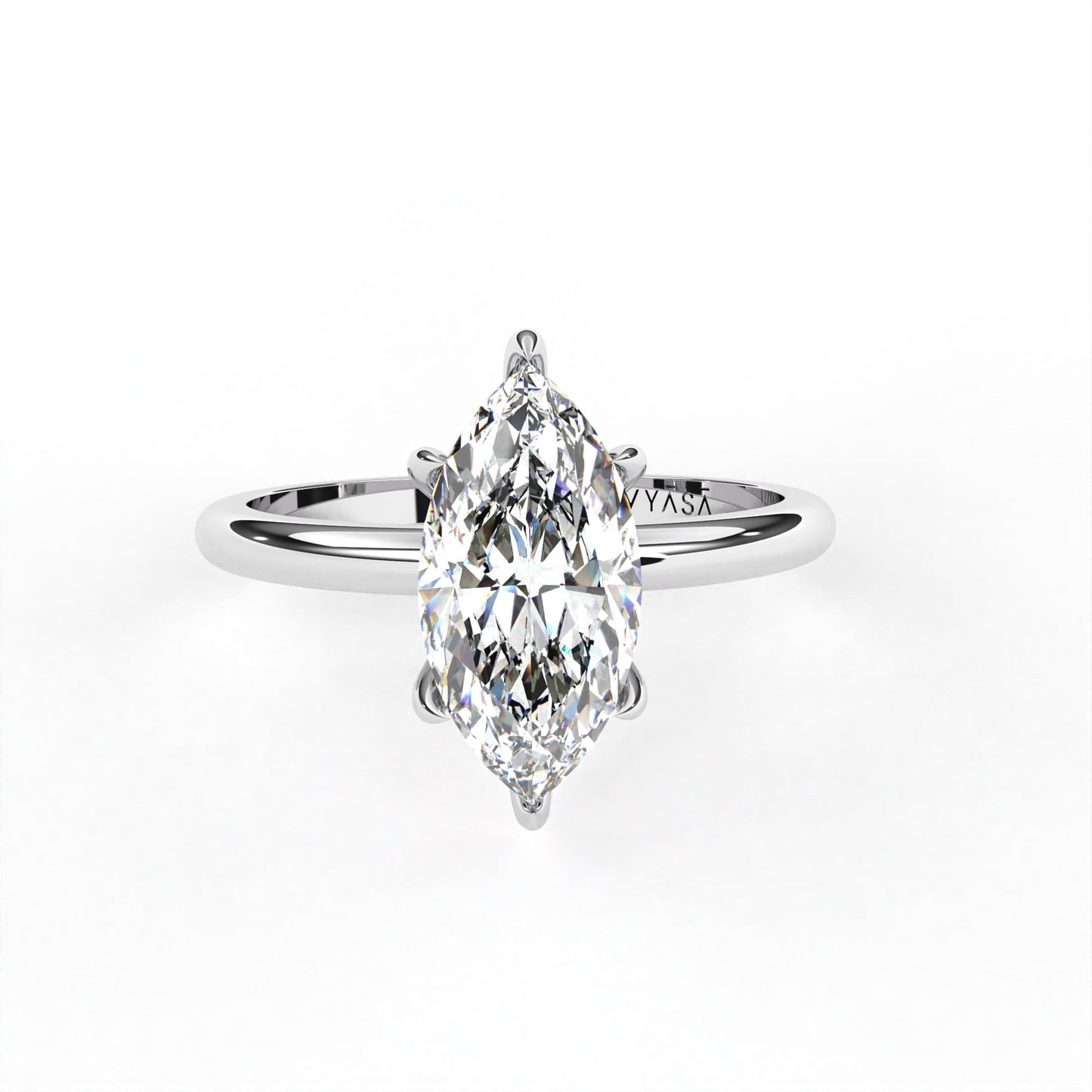Marquise Hidden Halo Ring White