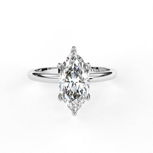 Marquise Hidden Halo Ring White