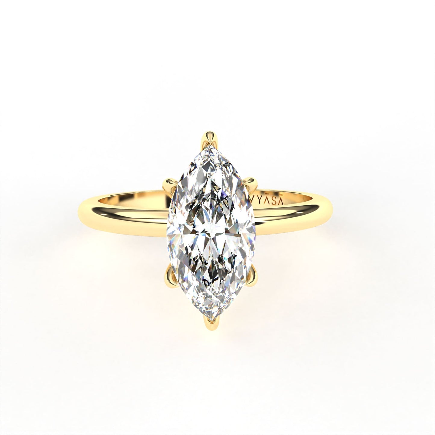 Marquise Hidden Halo Ring Yellow