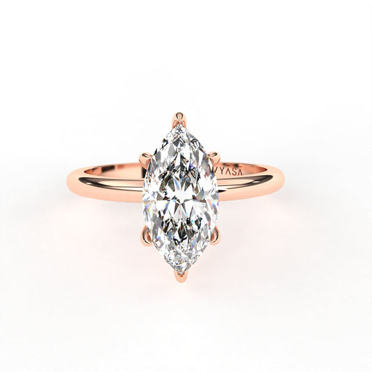 Marquise Hidden Halo Ring Rose