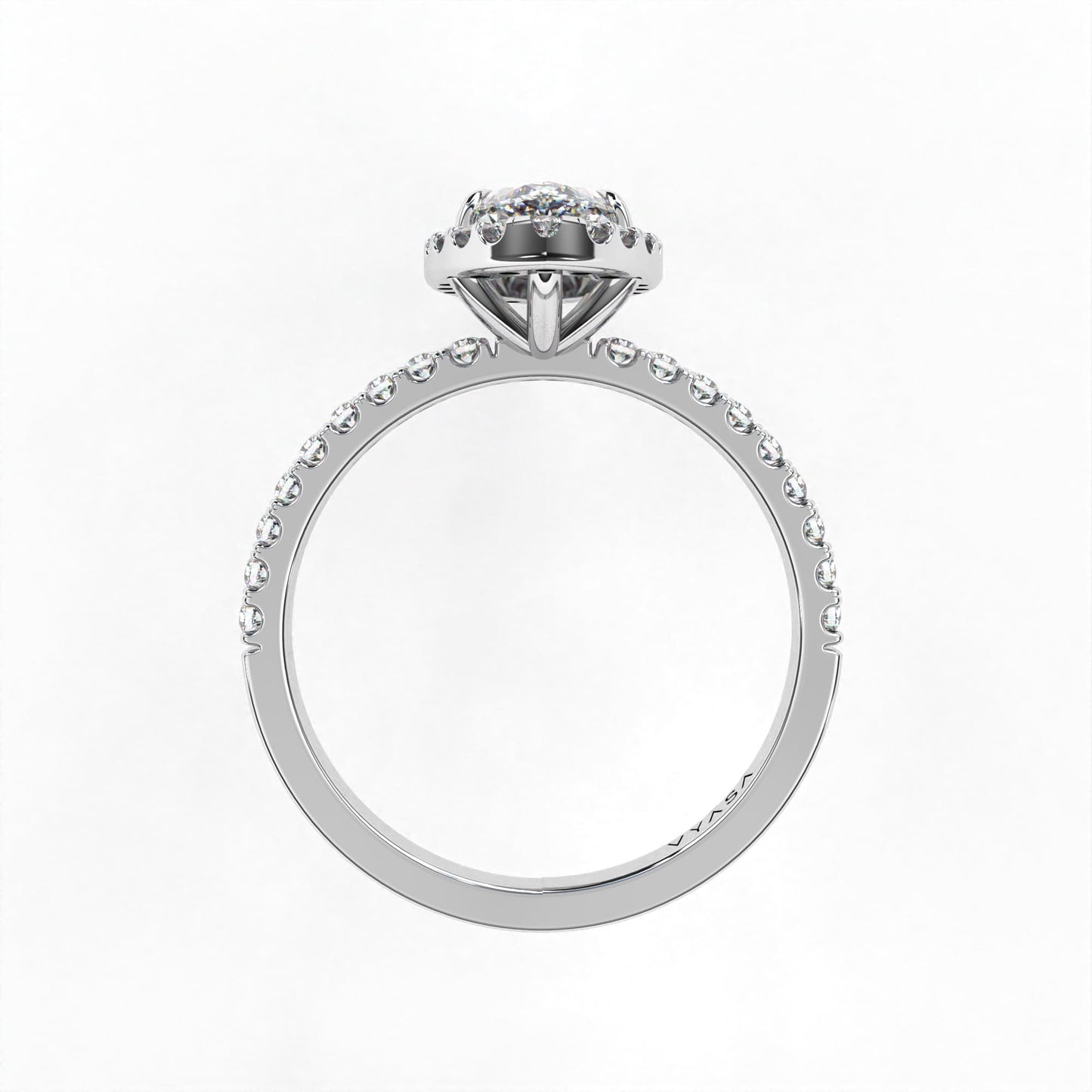 Marquise Halo Diamond Ring White