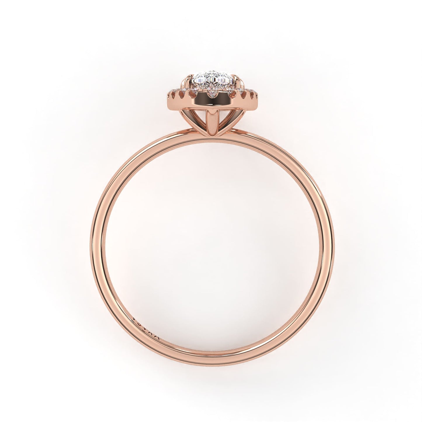 Pear Halo Ring Rose Gold