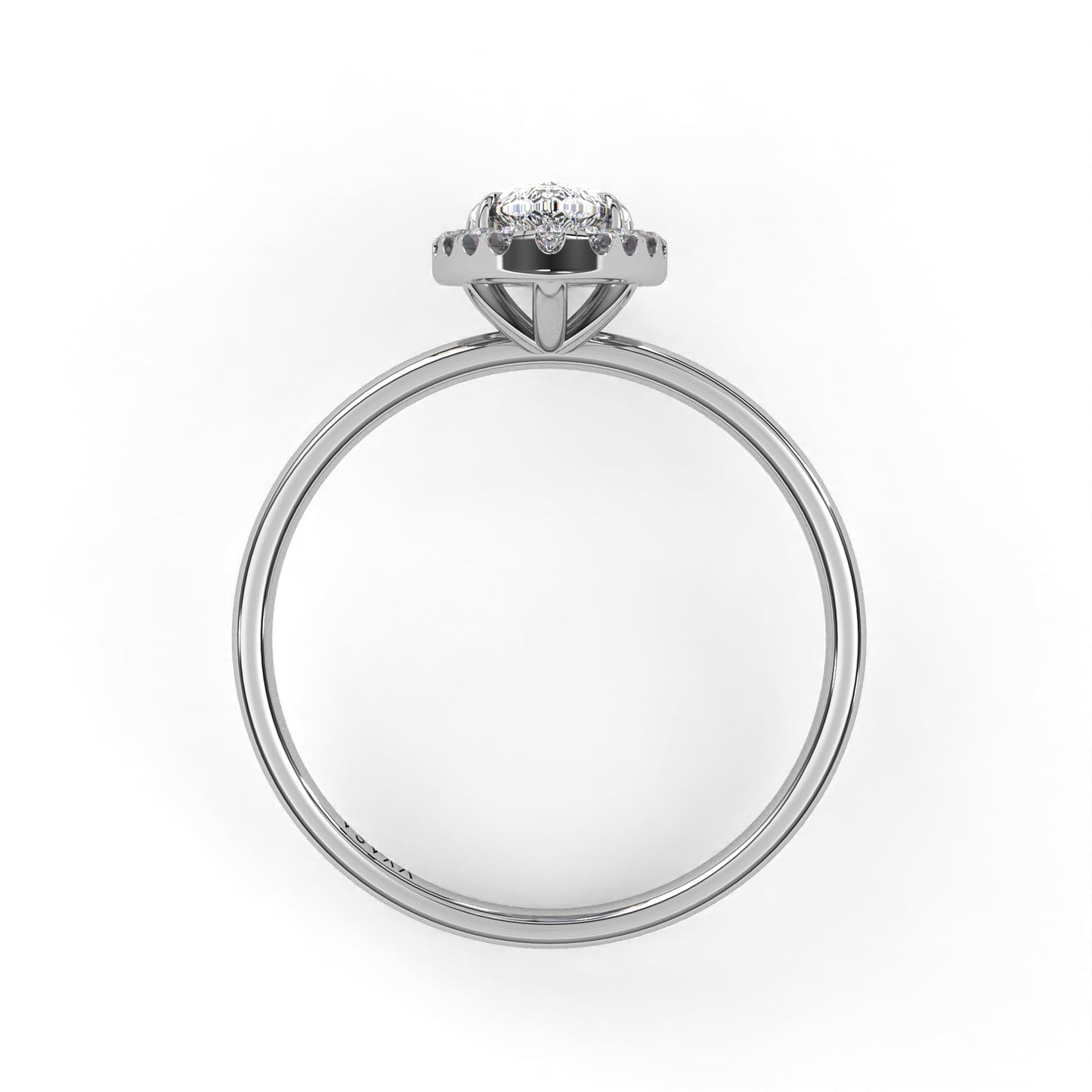 Pear Halo Ring White Gold