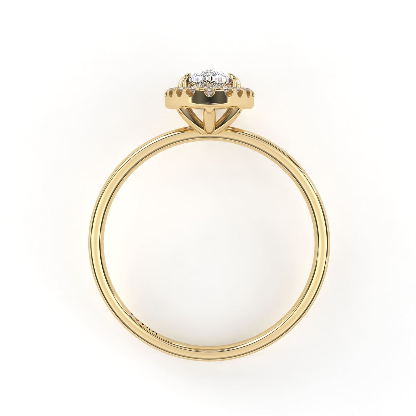 Pear Halo Ring Yellow Gold