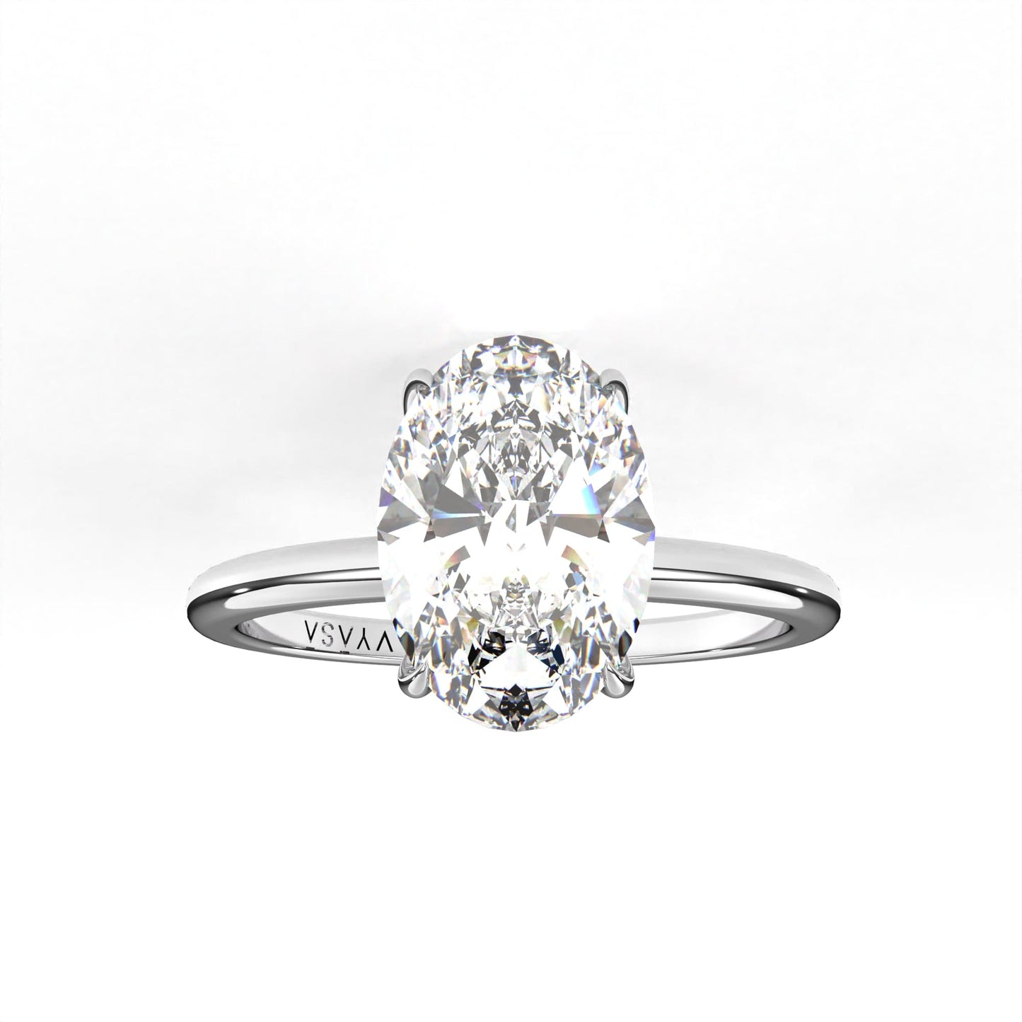 Oval Engagement Ring White