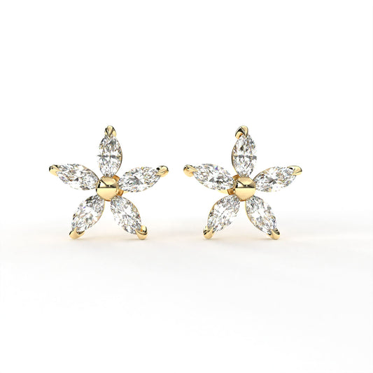 Marquise Bloom Earrings Yellow