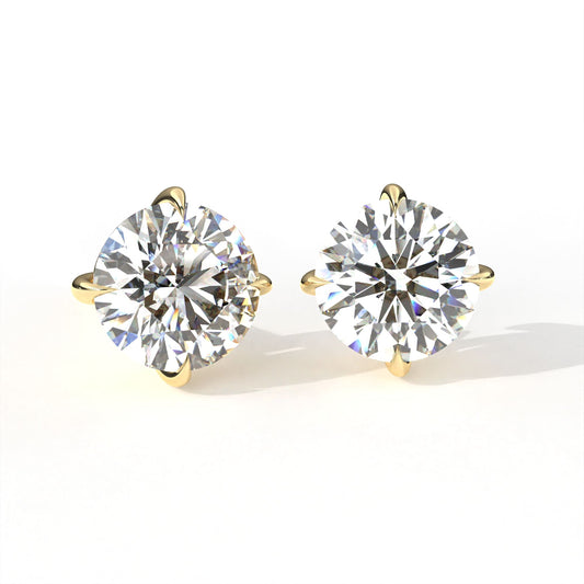 Round Solitaire Yellow Earring